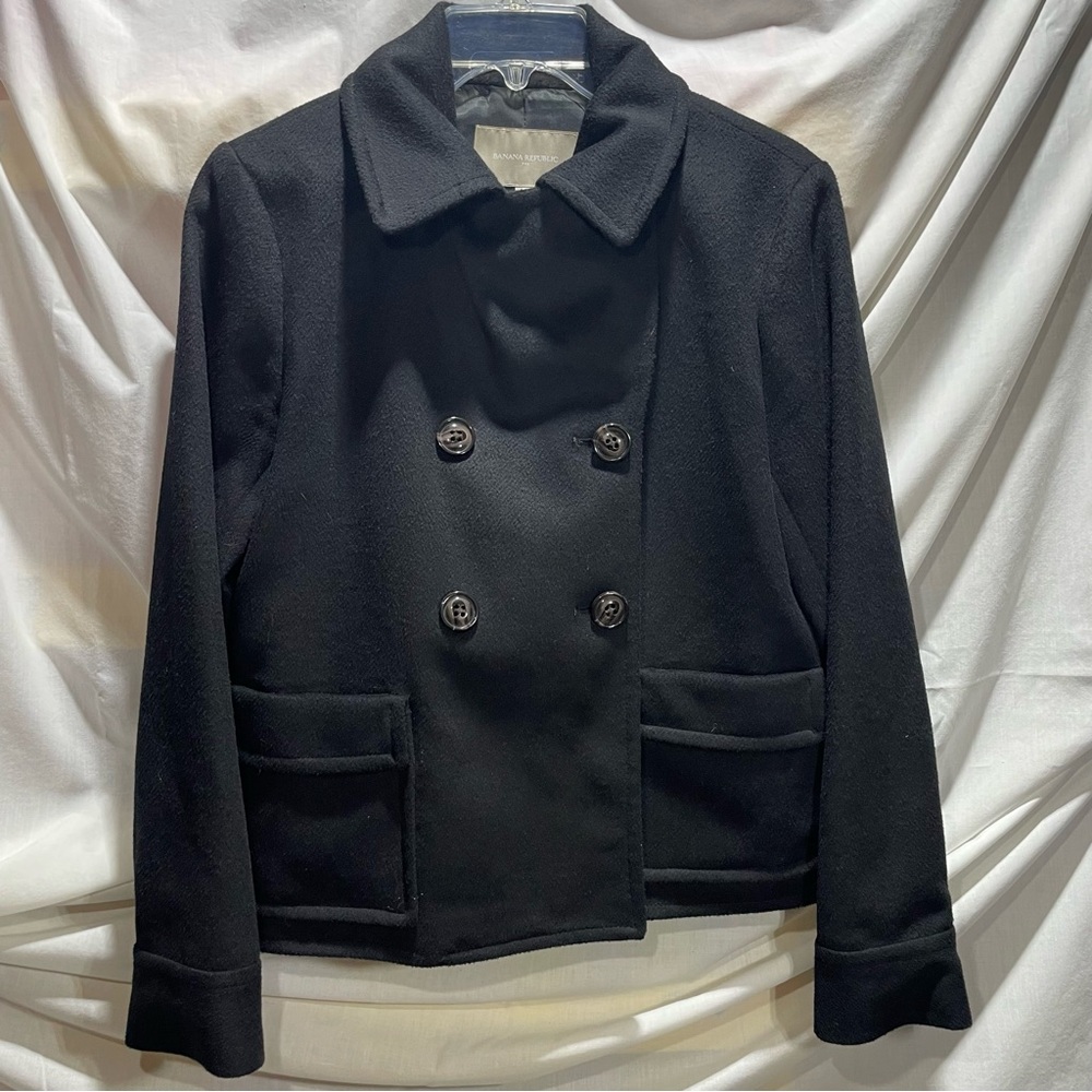 Banana Republic Classic Black Pea Coat